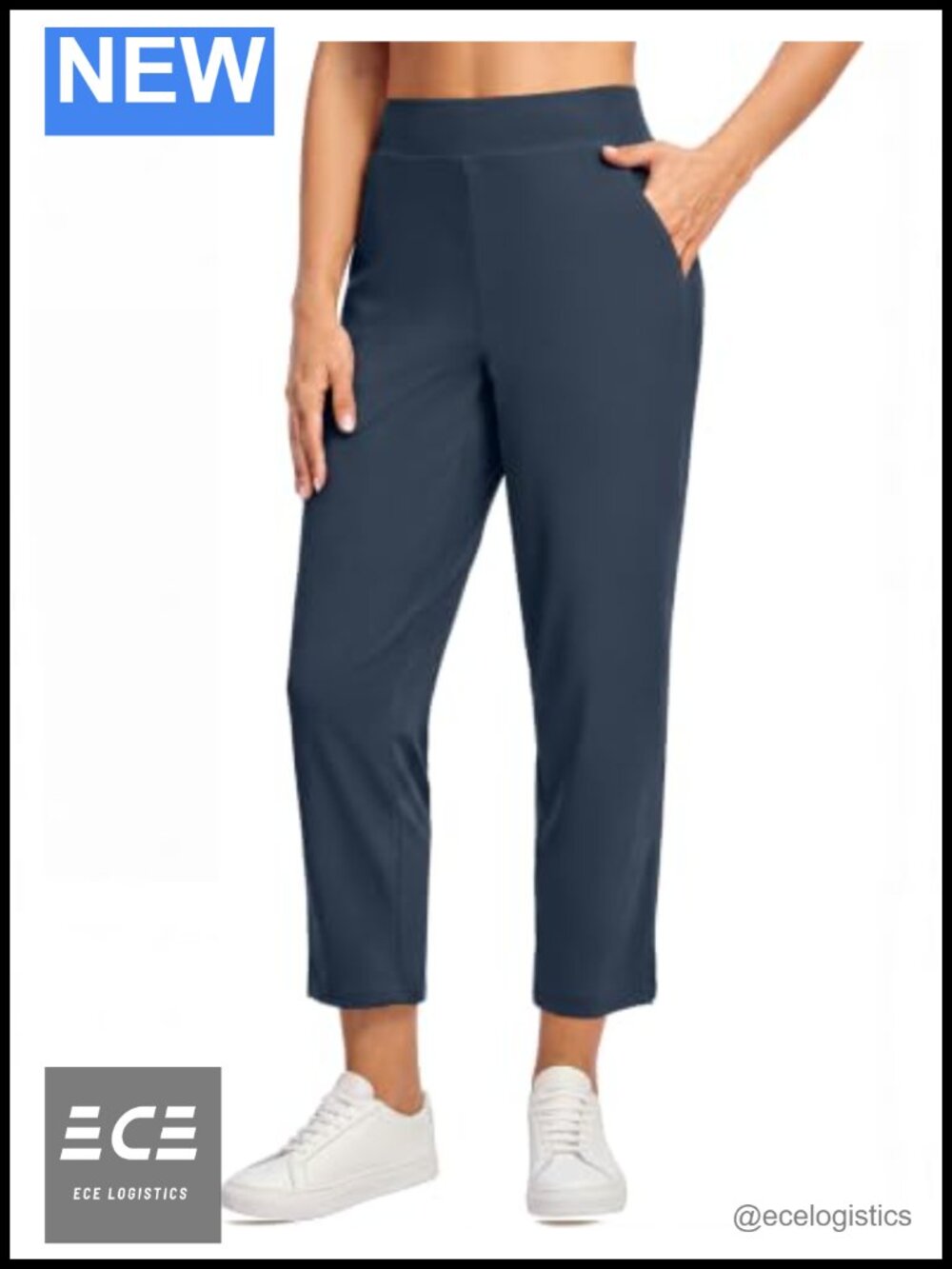 Women's 7/8 Ankle Golf Pants with Pockets Stretch Travel Slacks